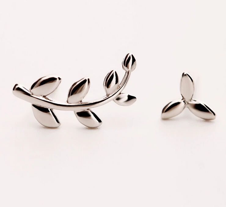 olive branch 100% 925 Sterling silver Jewelry fashion Hypoallergenic Stud earrings  for women gift
