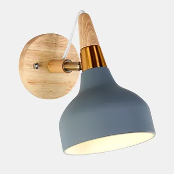 

Modern Wall Lamp E27 Wood Sconce Light Fixture Living Room Bedroom Headboard Stair Entrance Hall Nordic Home House Decoration