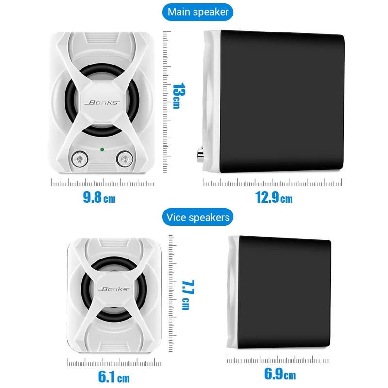 Portable Combination Speakers 3D Stereo Subwoofer PC Speaker Bass Music DJ USB Computer Speakers for Laptop Phone TV