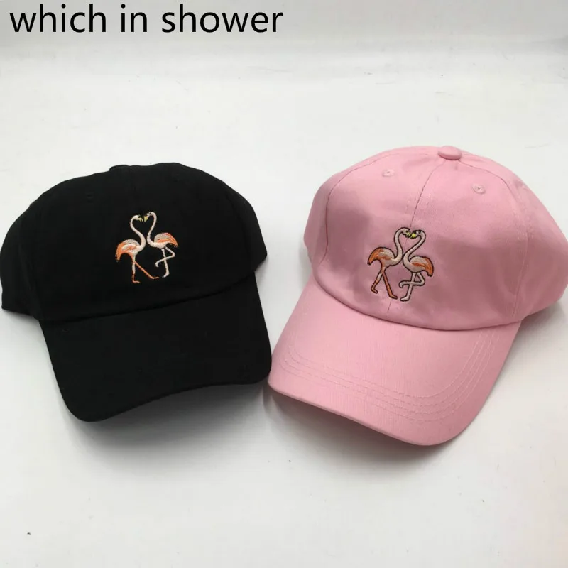 

Which in shower cartoon embroidery flamingoe dad hat fashion adjustable cotton baseball cap for women men snapback sun hat bones