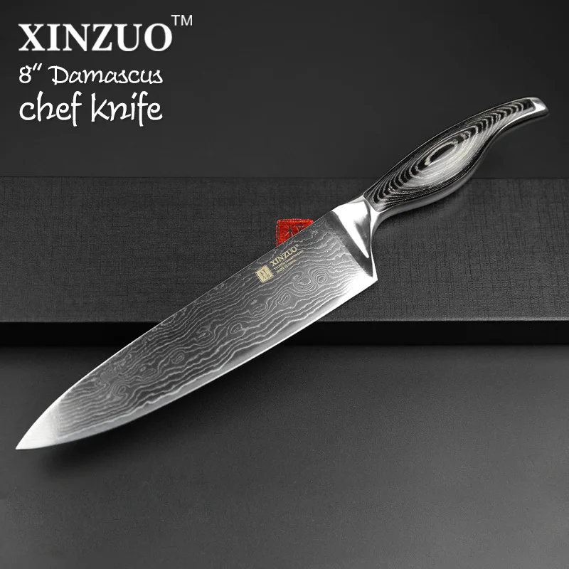  XINZUO 8'' Chef Knife 73Layer Japanese VG10 Damascus Steel Kitchen Knife High Quality Razor Sharp C - 32384335371