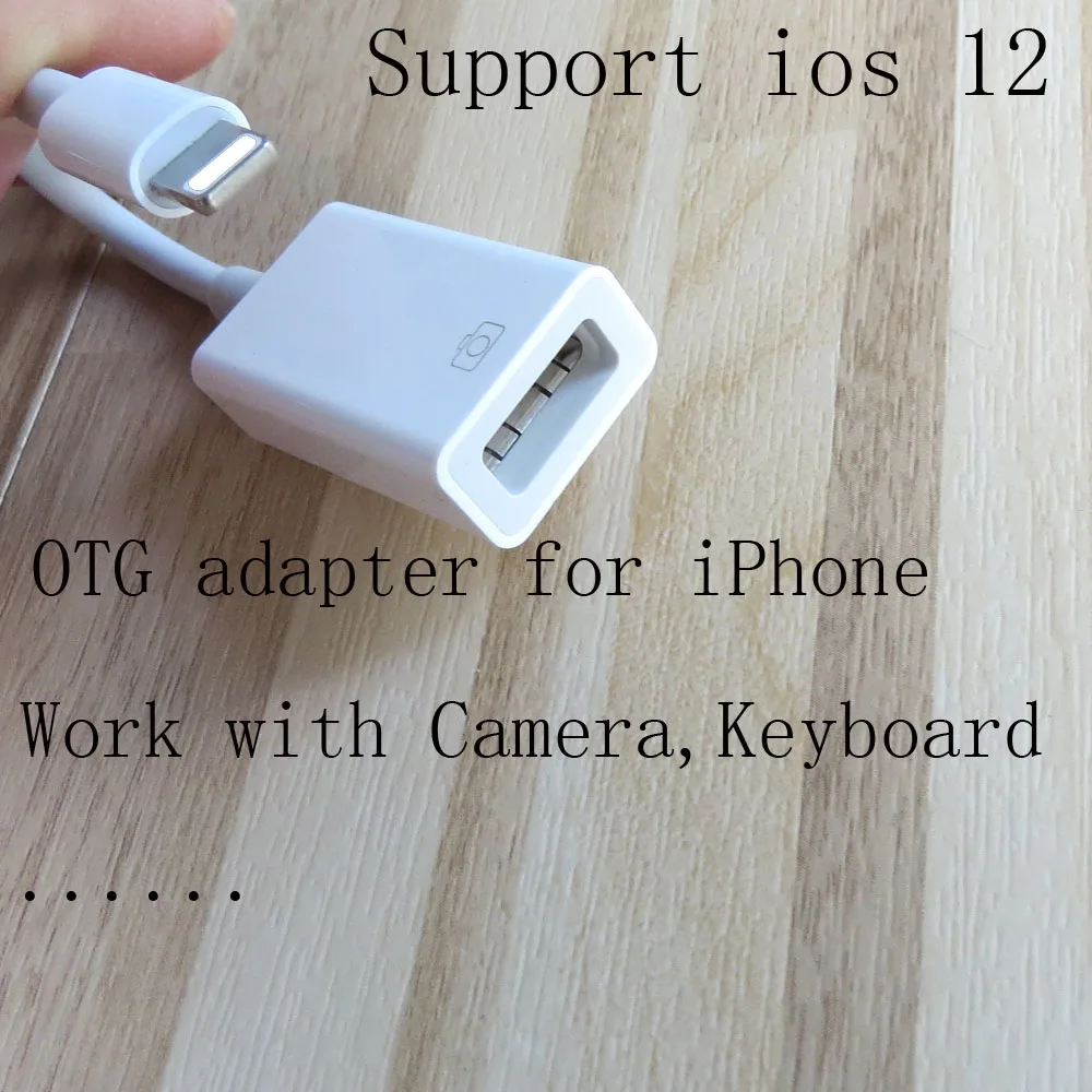 

8 Pin Male To USB Female OTG Adapter Cable For 6 6s Plus 7 8 X support ios 13