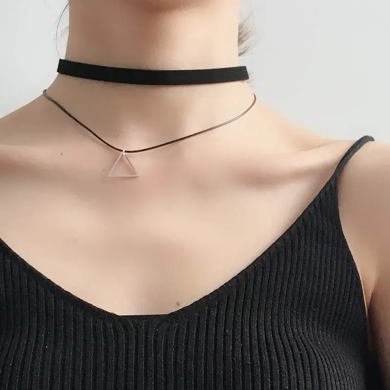 New Women Korean Style Geometric Double Clavicle Choker Necklace Girl