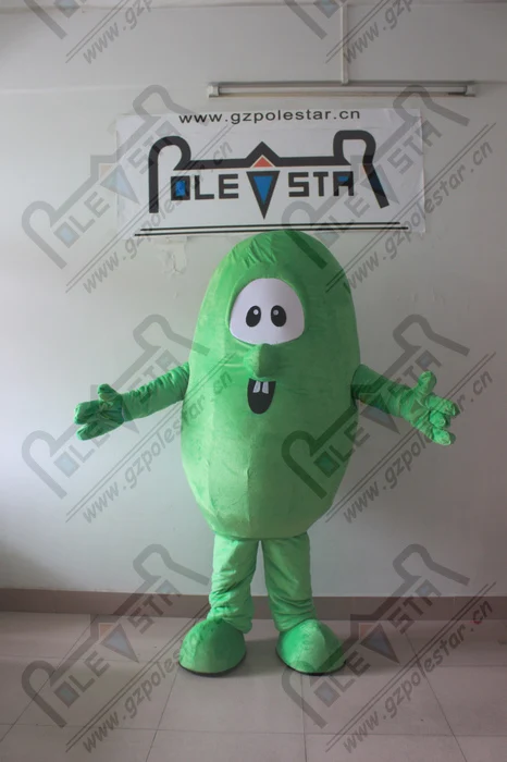 

Veggie Tales Larry cucumber mascot costumes larr green beans mascot costumes