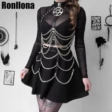 Кожаный портупея цепь пояс для женщин сексуальное женское белье 2 шт. Комплект подвязок ремень панк готический бондаж талии до ног Жгут Бюстгальтер Фетиш клетки