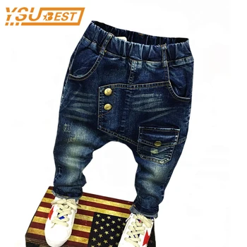 

1-7Yrs Baby Boys Girls Jeans New Autumn Children Trousers Cool Boys Casual Pants Fashion Children Jeans For Kids Clothes