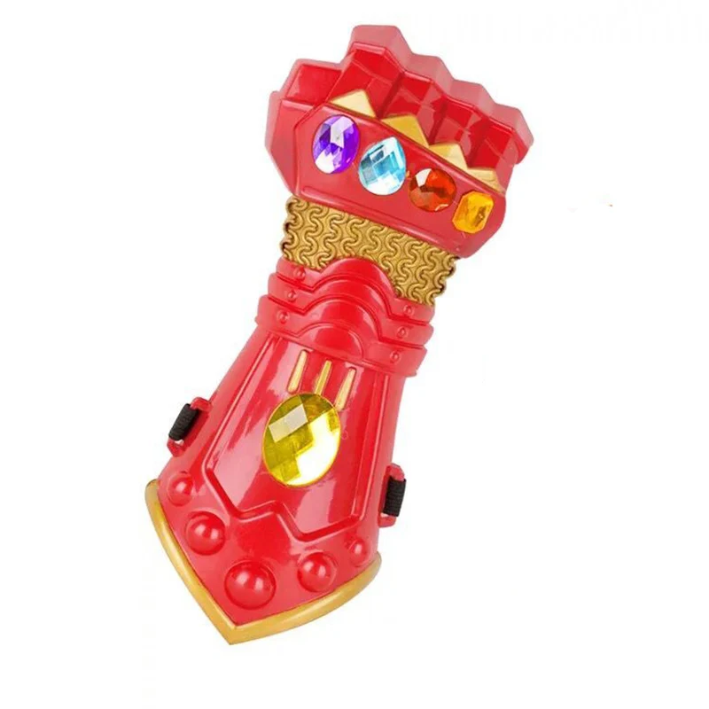 Детские пластиковые перчатки Thanos Endgame для мальчиков и девочек, Вечерние перчатки для костюмированной вечеринки на Хэллоуин, реквизит, игрушки для детей - Цвет: Красный