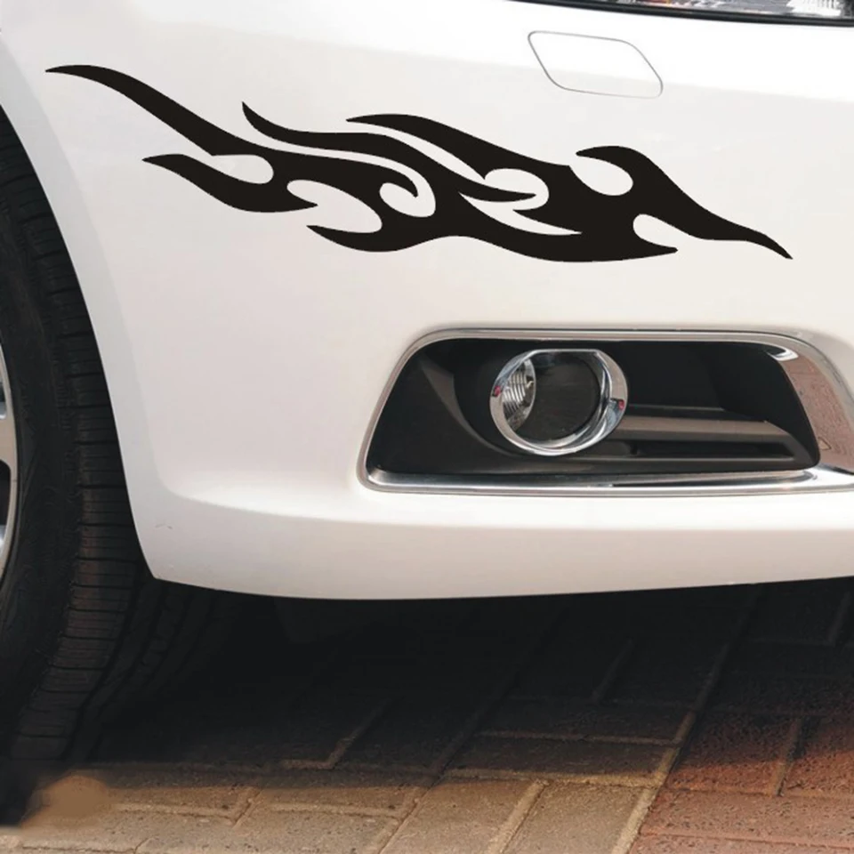 

OCT-19 2pcs 30cm Car Fire Flame Vinyl Decor Decal Sticker Body Door Bumper Hood