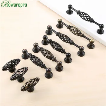 bowarepro Birdcage Door Handle Antique Knobs and Handles for Kitchen Cabinet Vintage Closet Handle Drawer Pull Furniture 96128