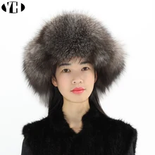 Лидер продаж, женская зимняя шапка с натуральным лисьим мехом, теплая модная Натуральная овечья кожа, натуральный мех енота, шапка высокого качества
