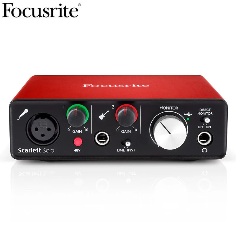 Focusrite Scarlett Solo (2nd gen) 2 входа выхода USB аудио интерфейс звуковая карта с ISK BM 800 Запись