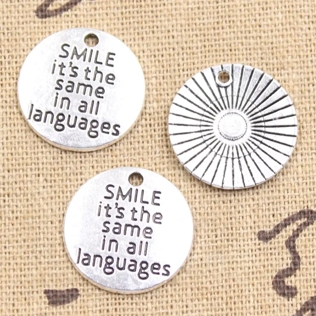 Aliexpress Buy 15pcs Charms Smile It s The Same In All Languages 