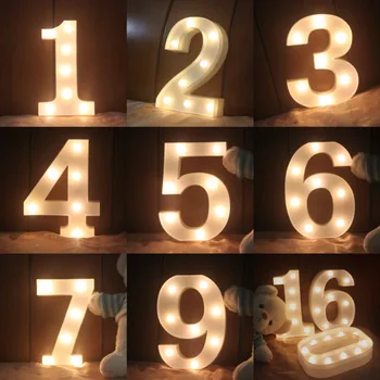 

New LED luminous Arabic numerals night light creative Y Z English letters bedroom children room Party Club Bar clothing stores