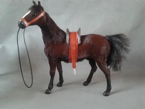 simulation horse model toy polyethylene&furs brown horse home decoration 20x20cm 