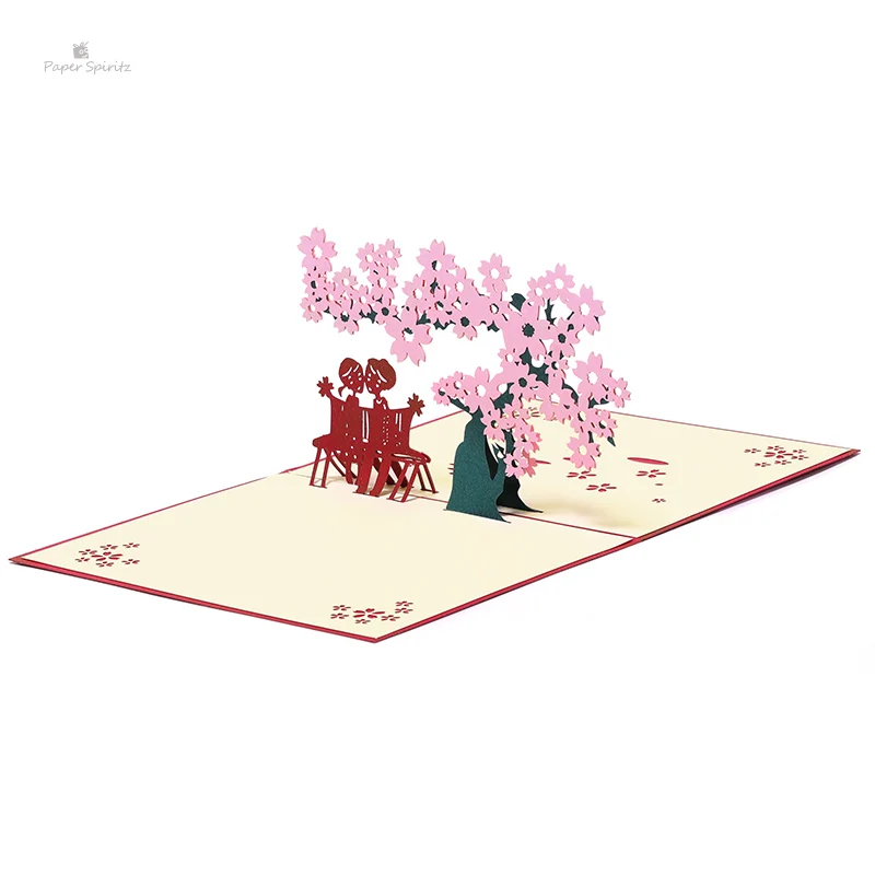  PAPER SPIRITZ Wedding Invitation Customized 3D Laser Flower Lover Pop up Greeting Cards Postcards B - 32896995217