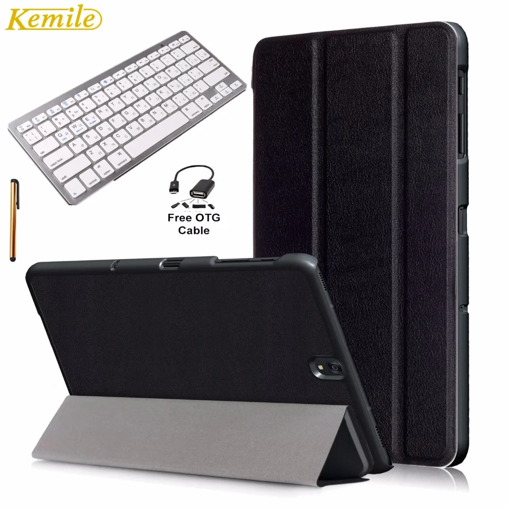 

Kemile Ultra Slim Standing Smart Case Cover for Galaxy Tab S3 9.7 inch T820 T825 with Wireless Bluetooth 3.0 Russian Keyboard