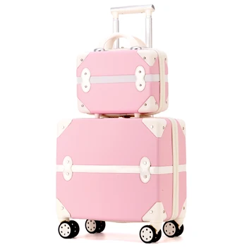 

Travel suitcase set Rolling Luggage Trolley case Travel Bag 18inch boarding Suitcase Spinner luggage Wheels Women Cosmetic Case