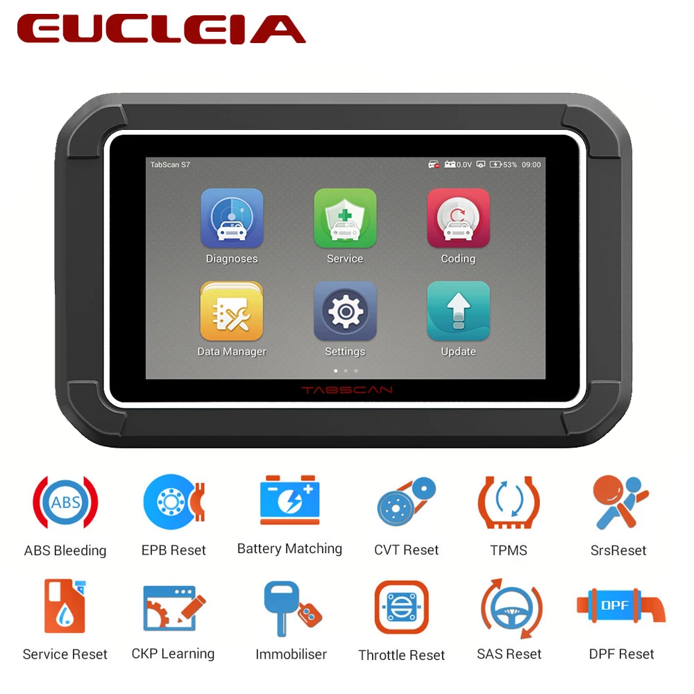 

EUCLEIA S7C OBD2 Automotive Scanner Support 4 languages 65 car makers ABS/Airbag/SAS/DPF/Oil Service Reset Car Diagnostic Tool