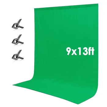 Neewer 9 x 13 feet/2.8 x 3.9 meters Muslin Photography Backdrop Background Screen with 3 Clamps for Photo Studio(Green) 3x2m green screen photography valentine backdrop cotton muslin backgrounds for photo studio chromakey background