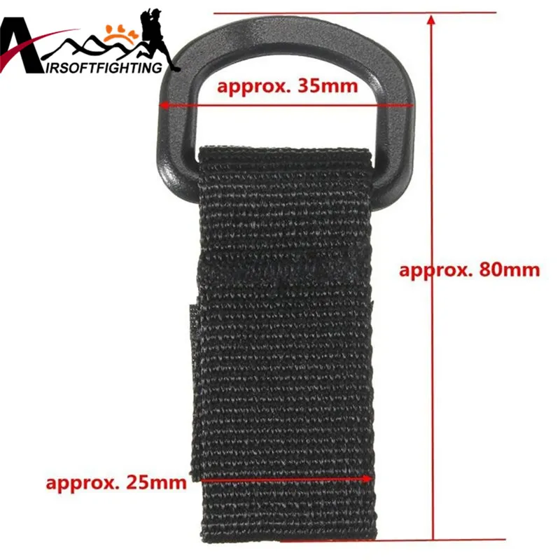 Tactical Nylon Molle Webbing Belt D-Ring Carabiner Buckle Outdoor Camping Hiking Backpack Keychain Hanger Key Hook