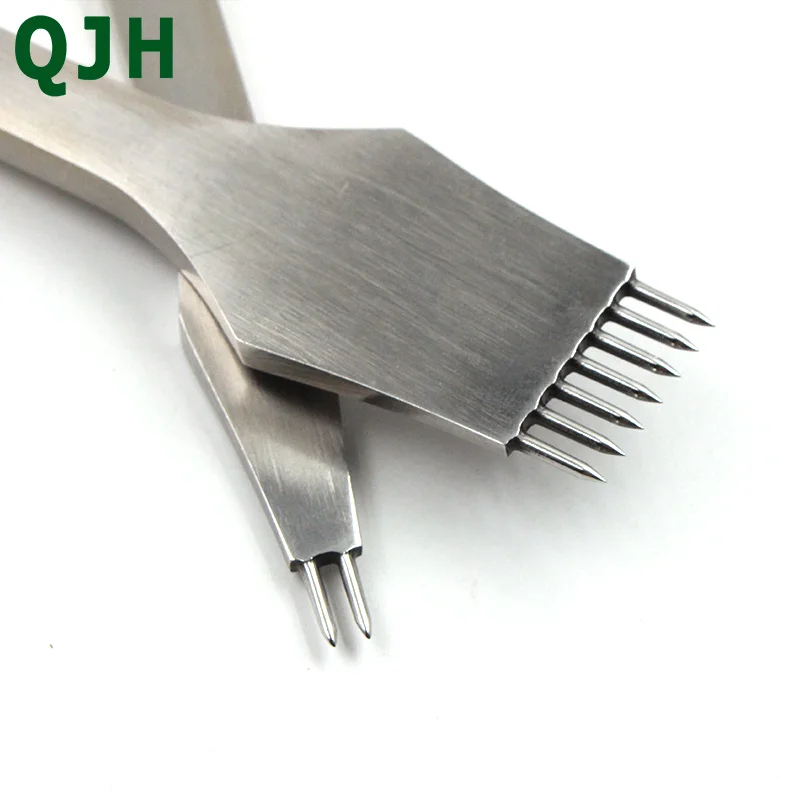 Leather Sewing Tools Leather Craft Chisel Leather Hole Punch Leather Puncher 2+5+7 Prong Leather Punching Round Chisel Tool 3mm/4mm/5mm Sharp Pricking Handmade Leather Punch Craft Stitching Treatments