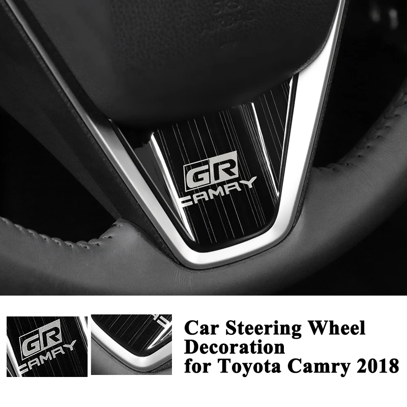 

1pc Styling Sporty Car Steering Wheel Bottom Decoration Logo Cover Trim Sticker Interior Refit Accessories for Toyota Camry 2018