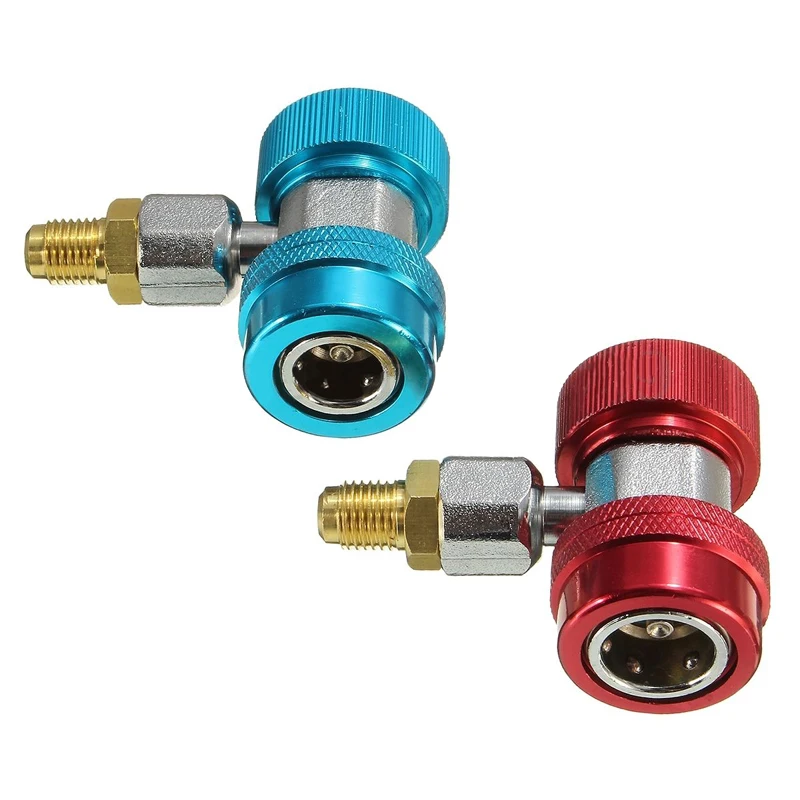 R134 AC Car Low High Extractor Valve Core Manifold Quick Coupler Adapters