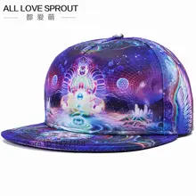 2017 брендов 3D цветной печати Будда мужчин, женщин шляпа бейсболка модные тенденции Хип-Хоп крышки snapback кости бесплатная доставка