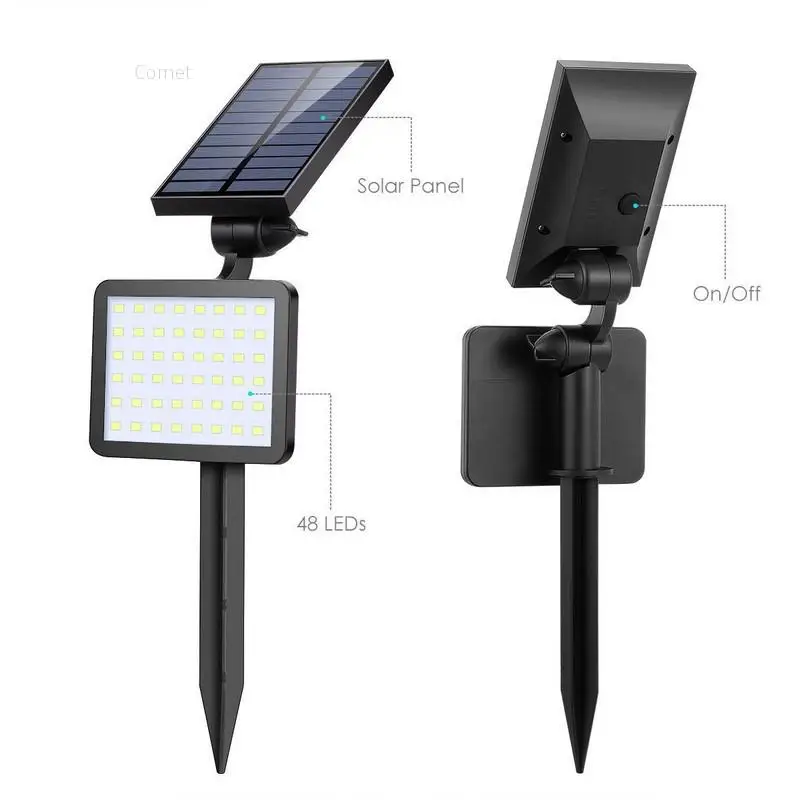 1 шт. 48LED Солнечный мощность Spotlight сад декоративная лампа для сада огни Открытый водостойкий
