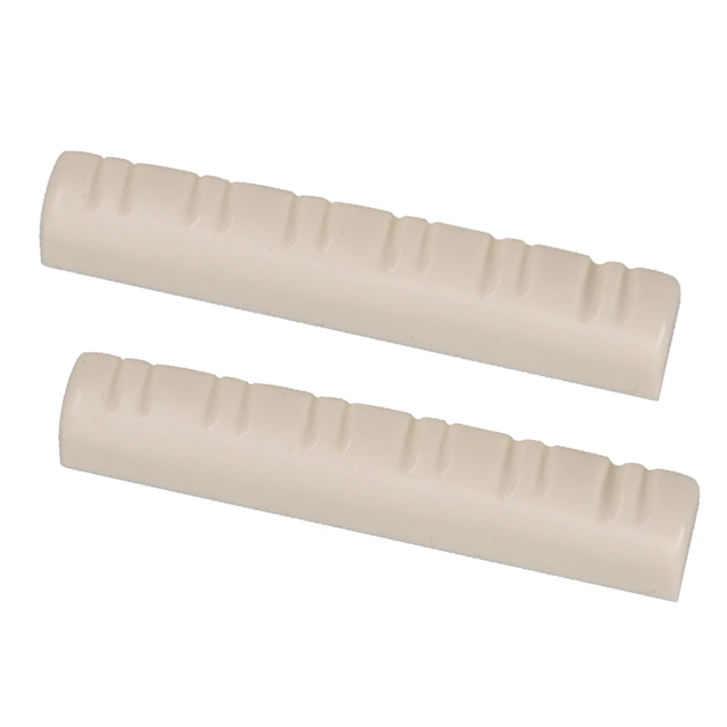 2 Pieces Slotted Guitar Nuts For 12 String Acoustic Guitar Bass Replacements 48 x 6 x 8-8.4mm 