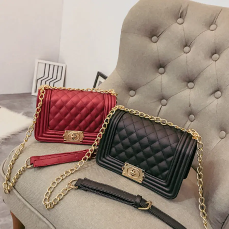 

RURU monkey 2019 New Women Bag Diamond Lattice Chain Shoulder Bags Women Zipper Fashion Bag Famale Soft Crossbody Bags