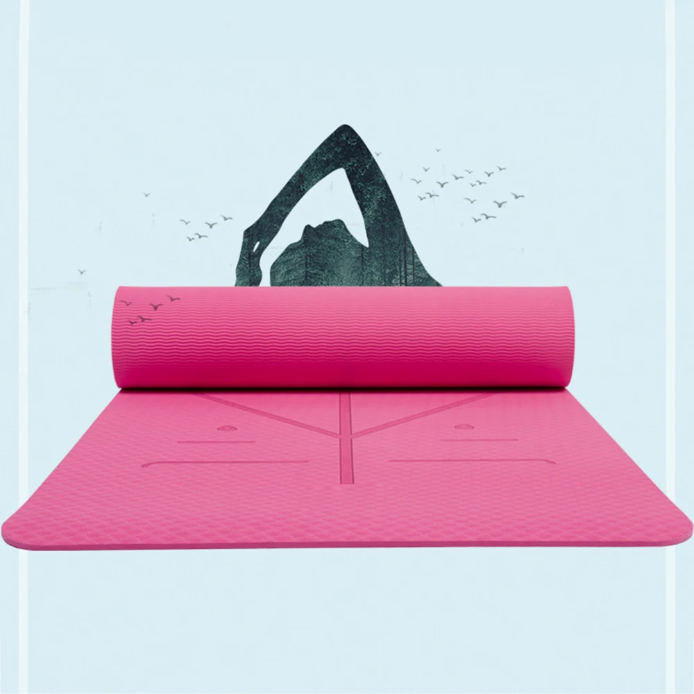 

1830*610*6mm TPE Yoga Mat with Bag Non Slip Mat For Beginner Environmental Fitness Gymnastics Mats