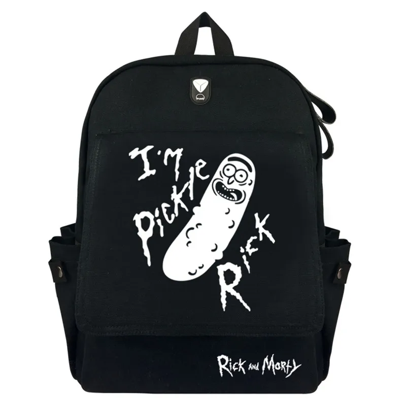 Rick and marty Pickle Rick 15,6 дюймов, школьные сумки для мужчин и женщин, Холщовый Рюкзак, повседневные дорожные сумки для подростков, 3 цвета - Цвет: Color C