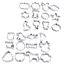 30 Styles Metal Pastry Baking Mould Biscuit Cookie Cutters DIY Stainless Steel Kitchen Bakeware Tool Free Shipping