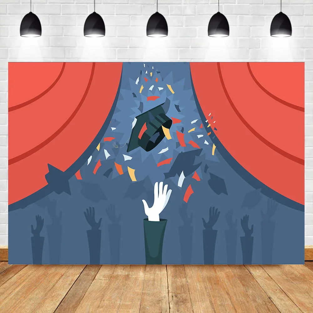 

Neoback 2019 Graduation Party Photography Backdrop Red Blue Custom Photography Backdrops Studio Shoots
