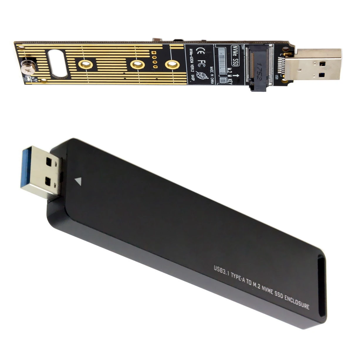 Чехол для SSD NVME-USB адаптер 10 Гбит/с Usb 3,1 Gen 2 M.2 PCIE SSD To type-A карта не требуется кабель USB To M2 Solid State Drive Key M