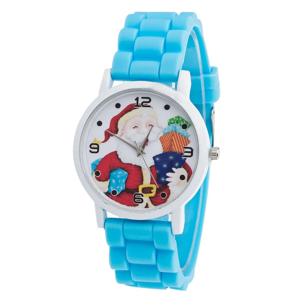 2018 Новый Красочный силиконовые часы детские подарки Санта Клаус наручные часы Мультфильм рождественские детские часы для детей # W