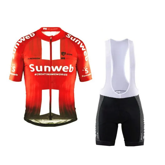 SUNWEB PRO с коротким рукавом Велоспорт Джерси летняя одежда для велоспорта ROPA CICLISMO+ нагрудник шорты 3D гелевая накладка с POWER BAND