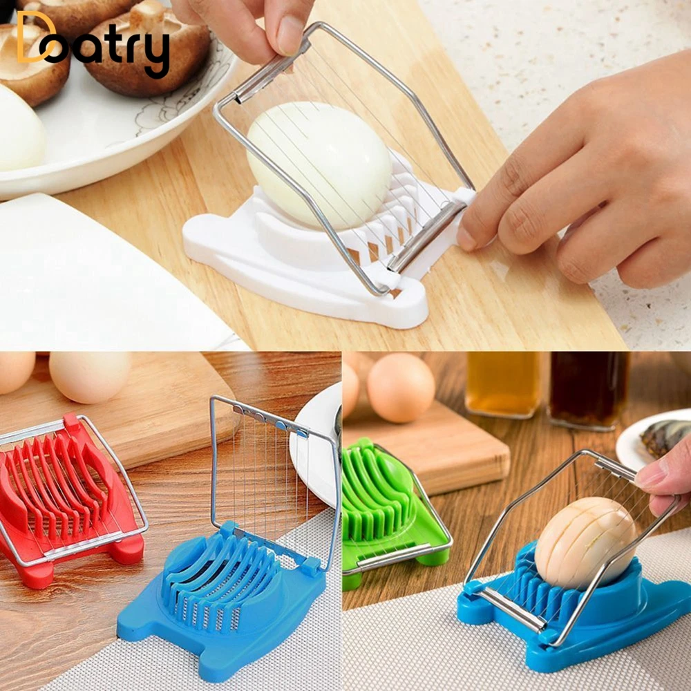 

Doatry 1Pcs Egg Slicer Section Cutter Stainless Steel Mushroom Tomato Cutter Preserved Egg Split For Fruit Wedge Kitchen Tools