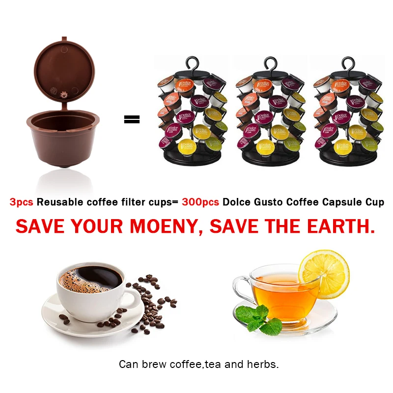 2PCS/Set Coffee Filter Capsule Box Reusable Refillable Coffee Capsule Filters For Nespresso With Spoon Brush Kitchen Accessories