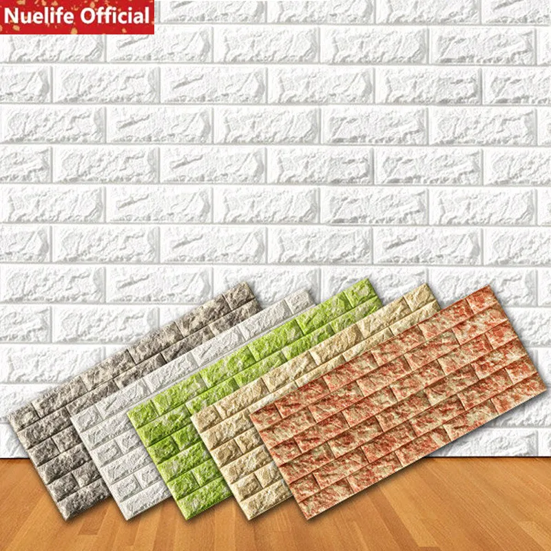 

10pcs 3d brick skirting wall sticker living room bedroom kids room TV background anti-collision foam self-adhesive wallpaper