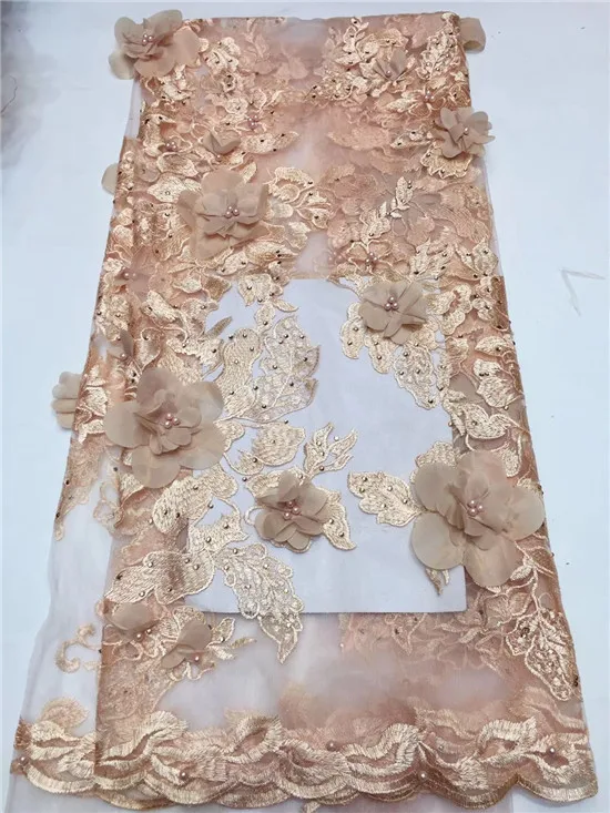 

fashion French Lace Fabric High Quality African Tulle Embroidered flower transparent net Lace Fabric For Wedding