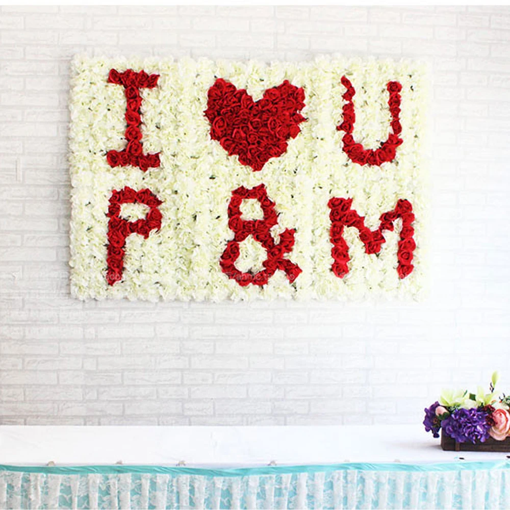 Custom Diy Initial Name Letters Flower Rows For Wedding Flower