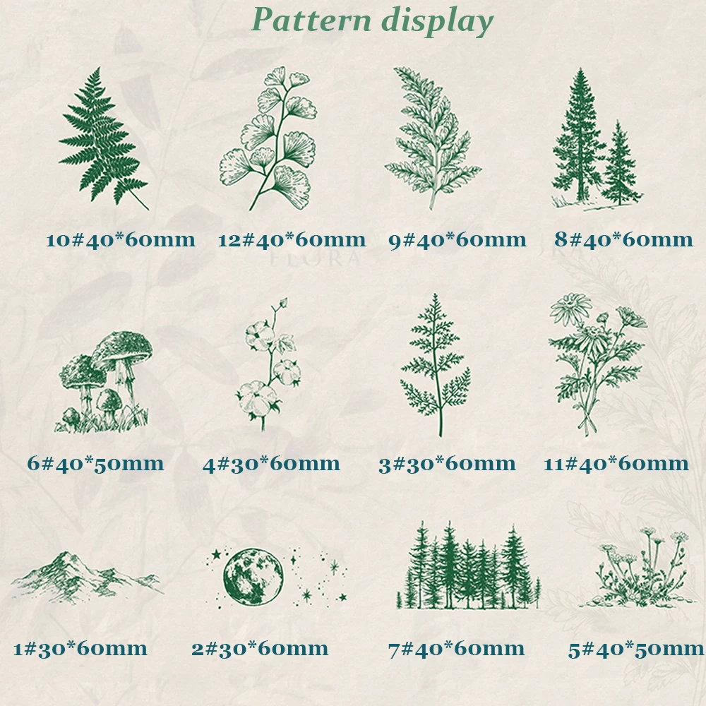 1 шт. винтажные лесные растения серии украшения Штамп Деревянный резиновый штамп для рисования Скрапбукинг Канцелярские принадлежности DIY штамп 12 стилей