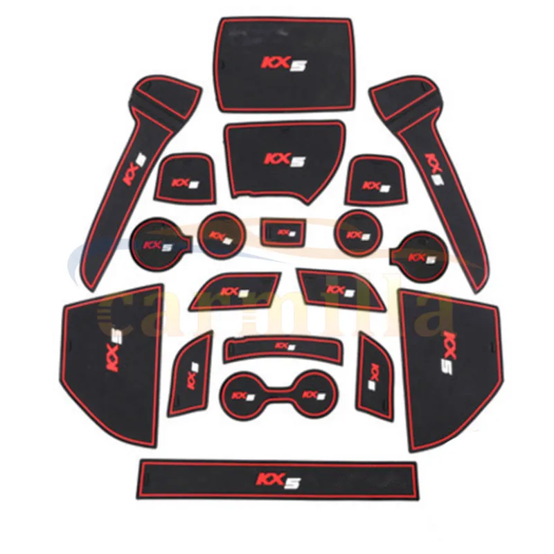 

Zlord 16 Pcs Car-Styling Interior Door Groove Mat Doors Protection Mats for KIA Sportage KX5 QL 2016 2017 2018 Accessories