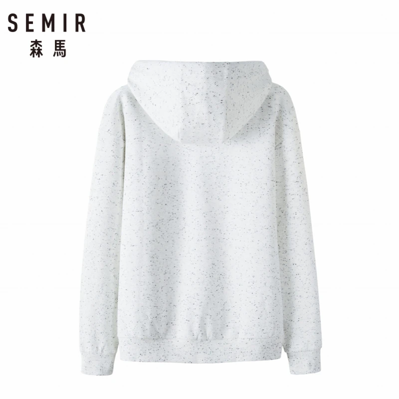 SEMIR Для мужчин с принтом капюшоном толстовка кенгуру С карманами и эластичной