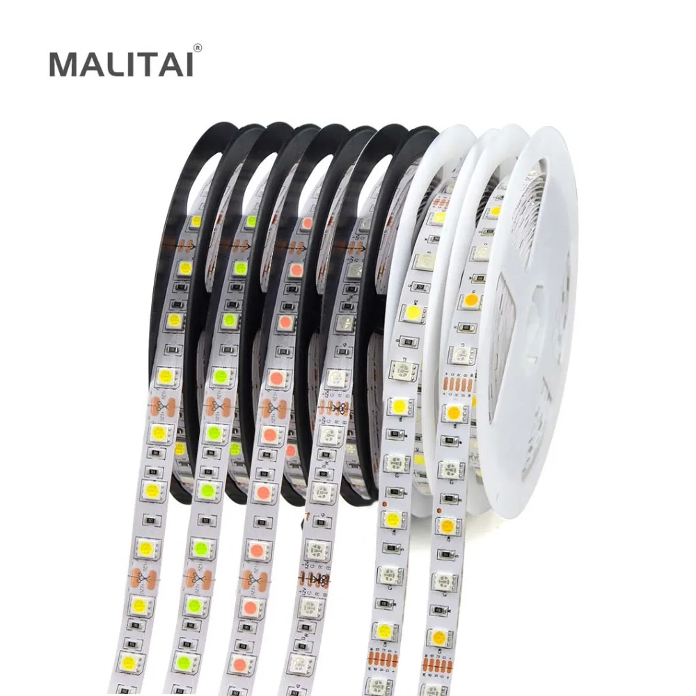 RGB Светодиодная лента 5050 SMD 12 В Водонепроницаемая 5 м RGBW RGBWW Гибкая неоновая
