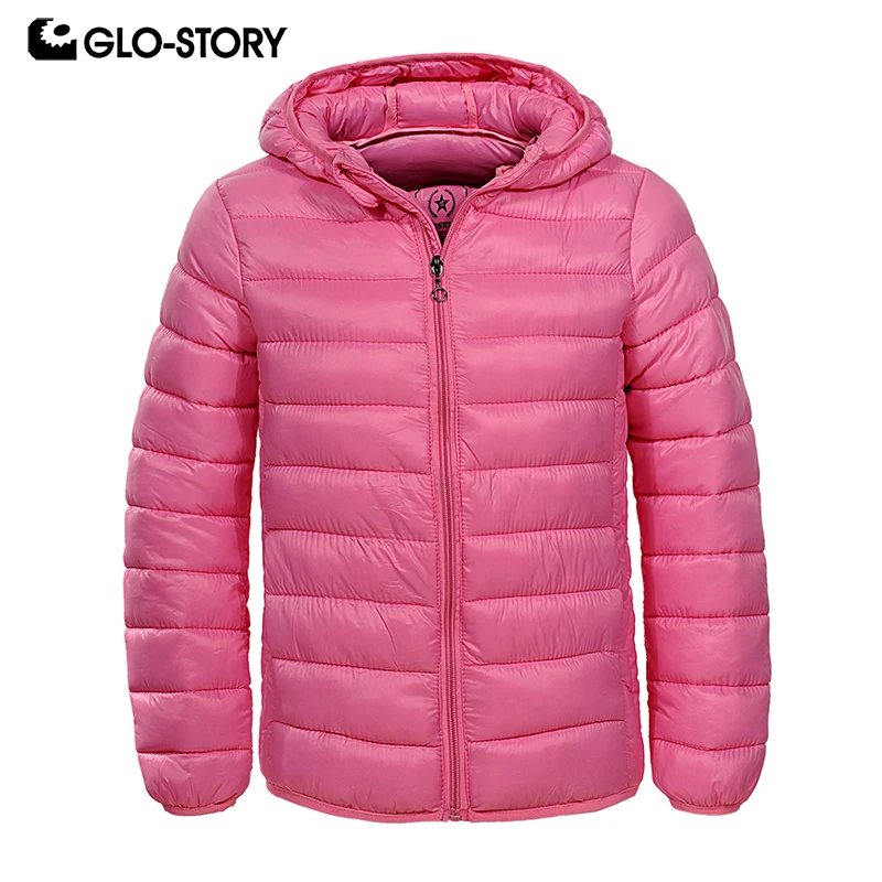 

GLO-STORY Teenage Girls Lightweight Winter Parka Hooded Coats Kids Slim Fit Basic Casual Jacket Coat Children Clothes GMA-7365