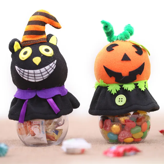 lovely halloween gifts pvc craft candy jar sugar storage bottle kids