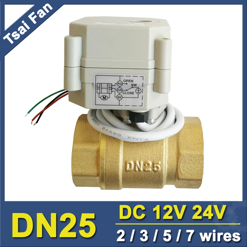 

DC12V, DC24V Electric Actuated Ball Valve With Signal Feedback DN25 Electric Control Valve BSP/NPT Thread Metal Gears